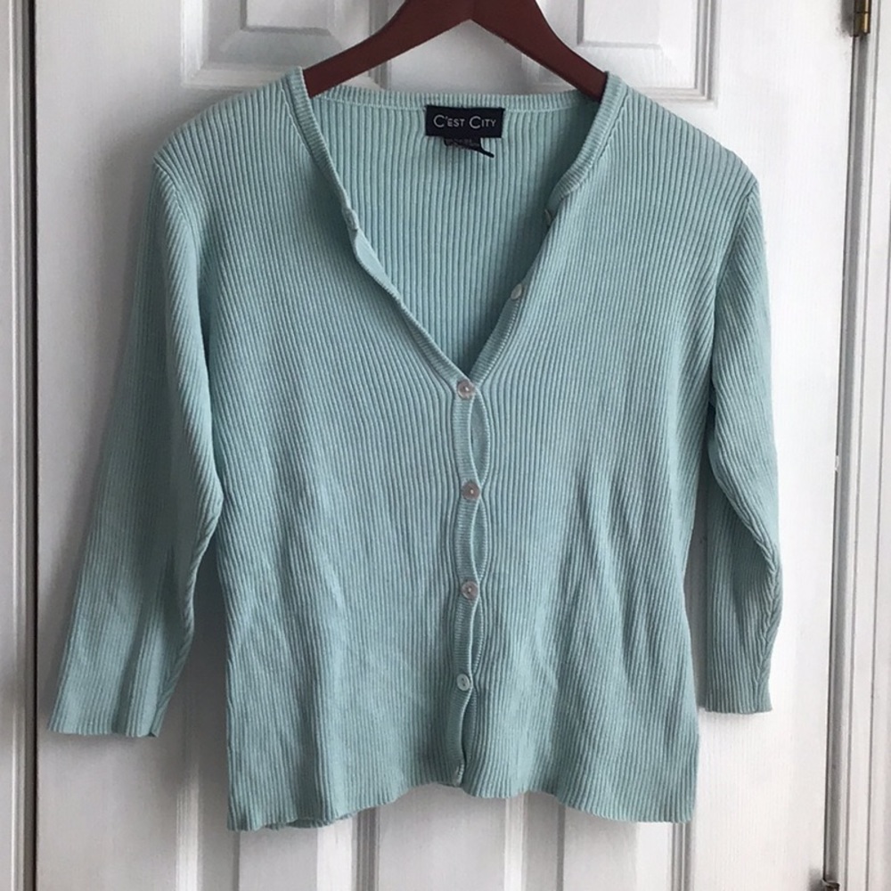 Silk Cardigan Sweater & Tank Set